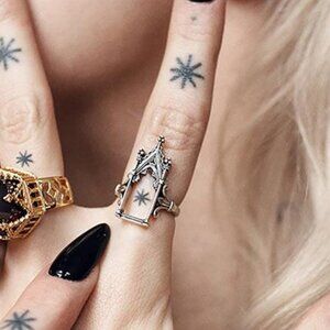 'Lenore' Cathedral Gothic Arch Window Statement Ring 🦇 REGALROSE
